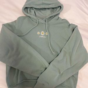 Cropped Teal Daisy Hollister Hoodie